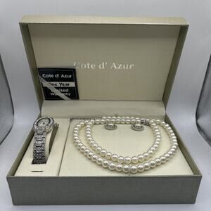 Cote d' Azur Watch, Earrings & Necklace Set